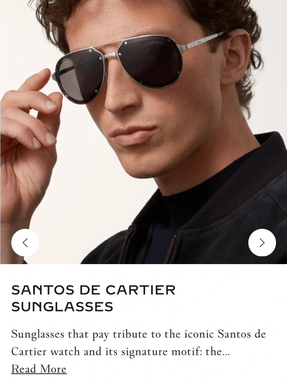 Cartier Aviator Sunglasses - Silver Frame with Black Lenses used in